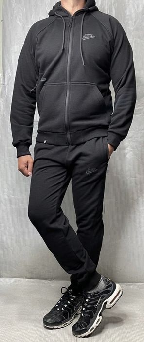 Мужской зимний теплый спортивный костюм Nike на флисе