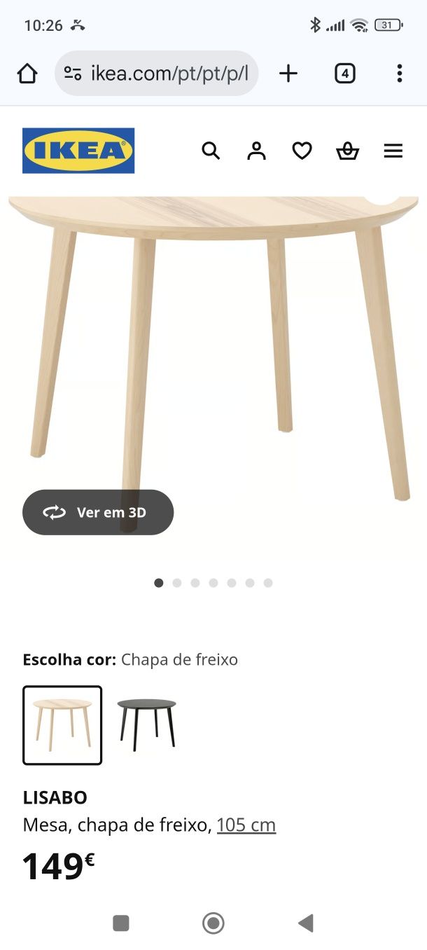 Vendo mesa Lisabo Ikea