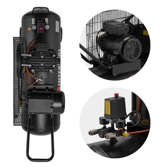 Компрессор 100 л, 1.8 кВт, 220 В, 10 атм, 250 л/мин. INTERTOOL PT-0012