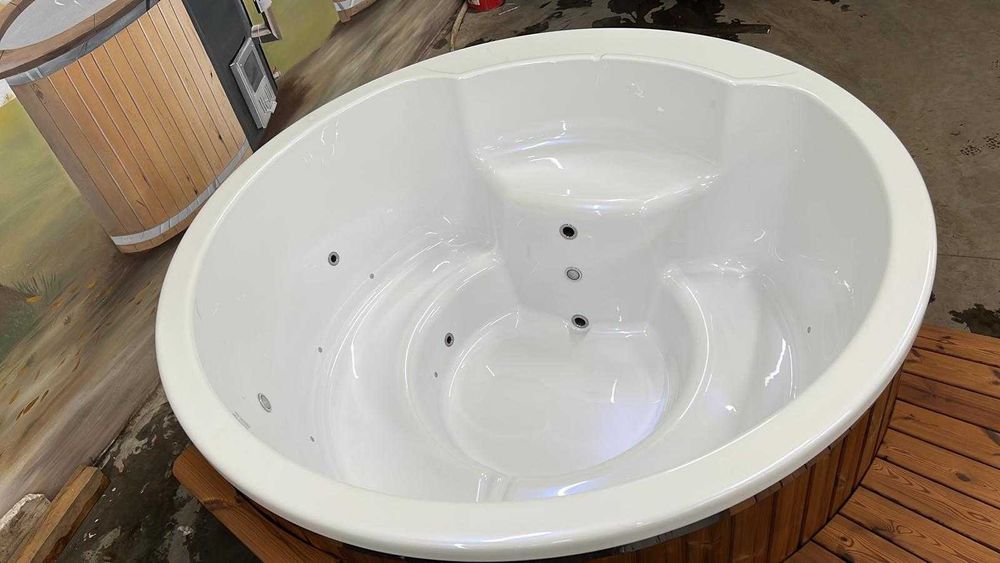 Balia Ogrodowa z Wkładem Akrylowym Gorąca Beczka Kąpielowa Akryl Wanna