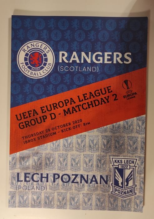 Rangers v Lech Poznan program meczowy