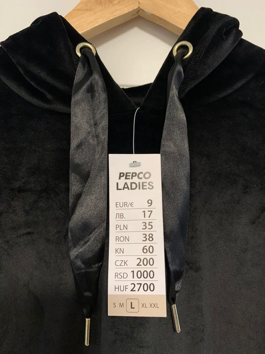 Czarny welurowy dres damski Rozmiar L