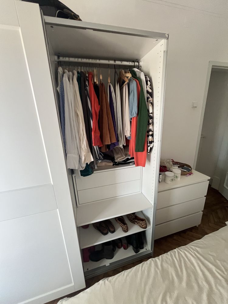 Armario \ roupeiro GRIMO com porta correr com estrutura de gavetas