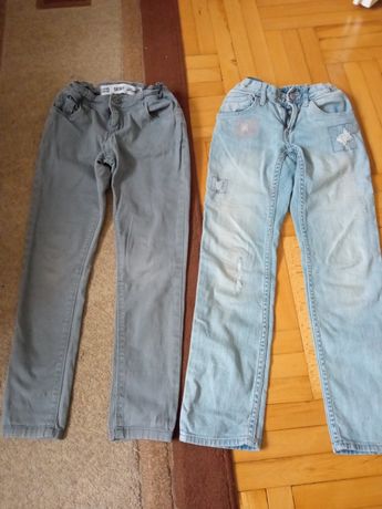 Zestaw Spodnie jeansy dziewczęce r 128