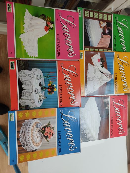 Vendo coleção de 6 revistas de renda/tricô da Lavores e arte aplicada