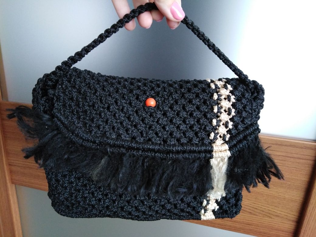 Torebka handmade ze sznurka ręcznie robiona