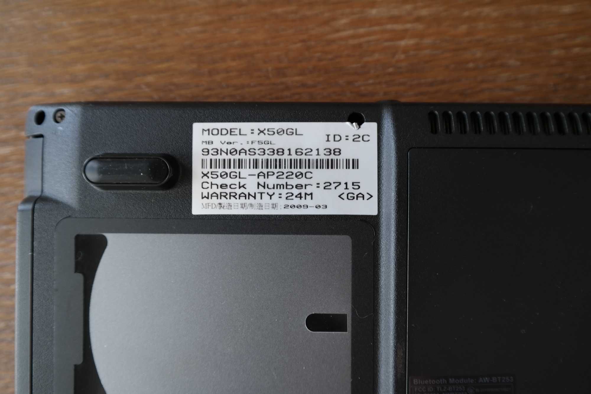 Laptop ASUS X50GL (uszkodzony)