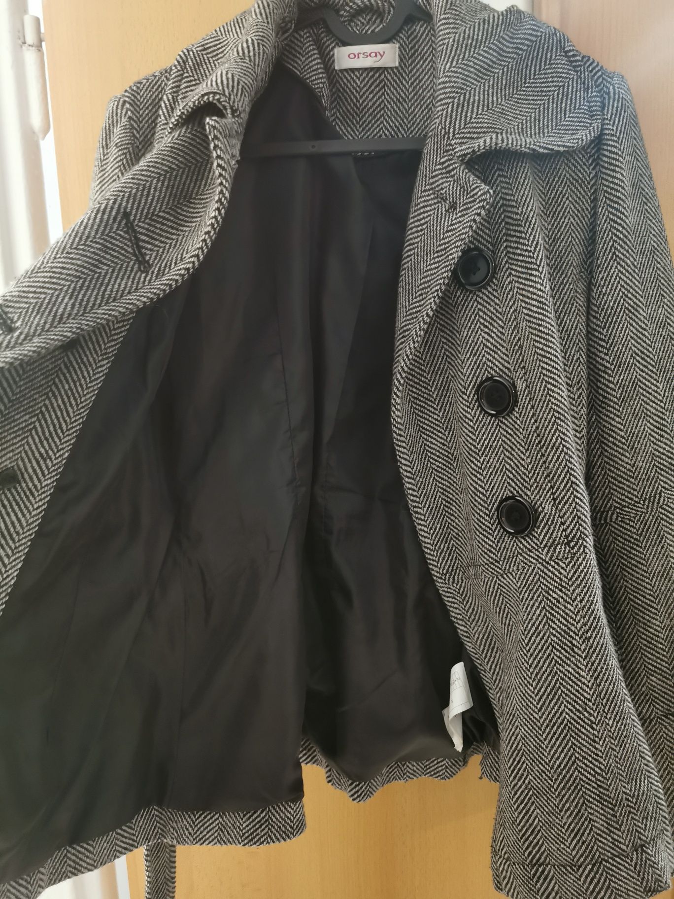 Krótki płaszcz w pepitkę, Orsay, rozmiar S