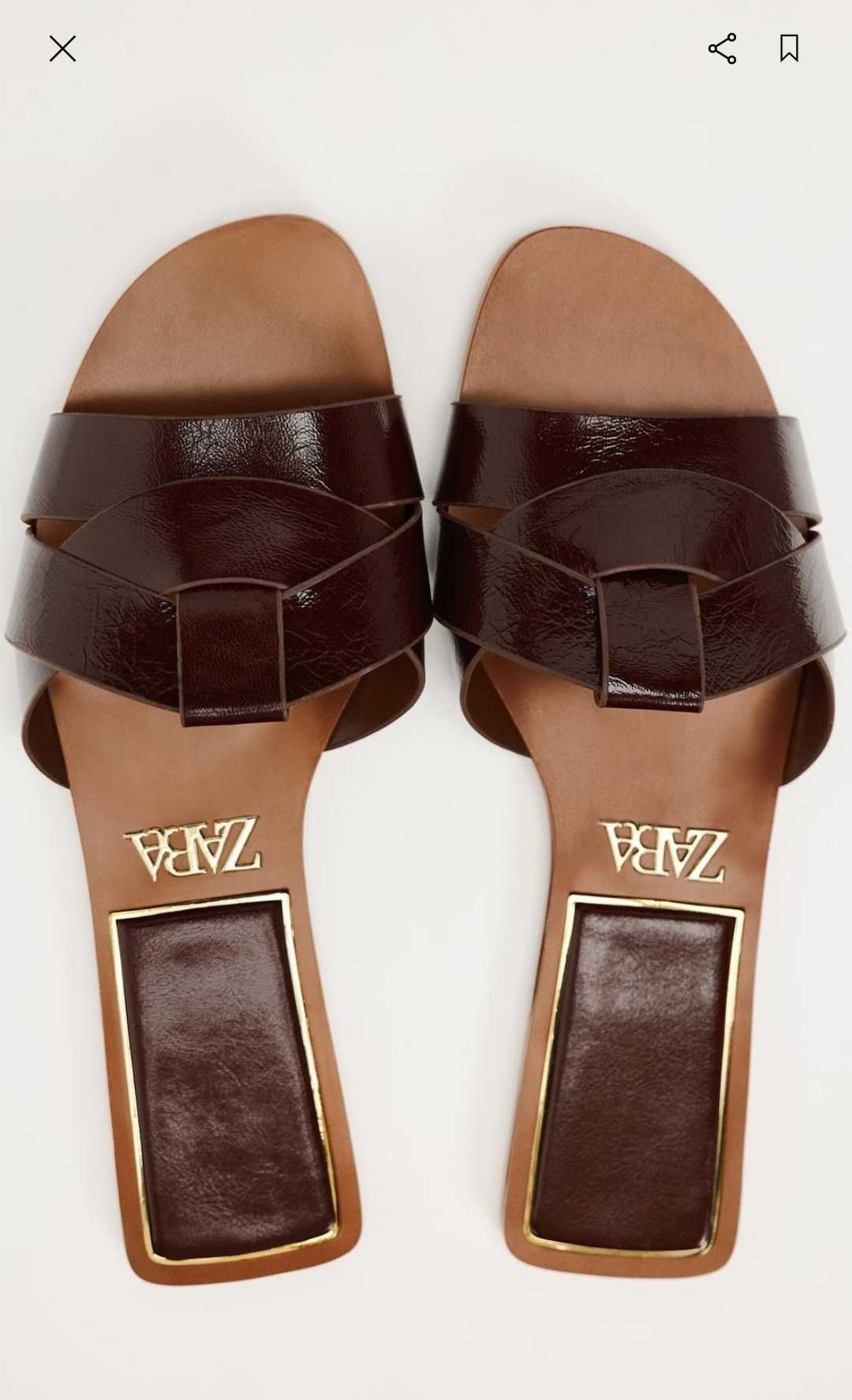 Шкіряні шльопки Zara