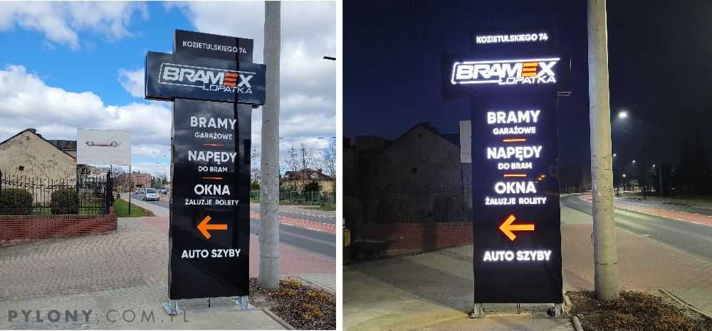 pylon reklamowy 3 m LED  baner reklama Producent/ PRODUCENT / rys .kon