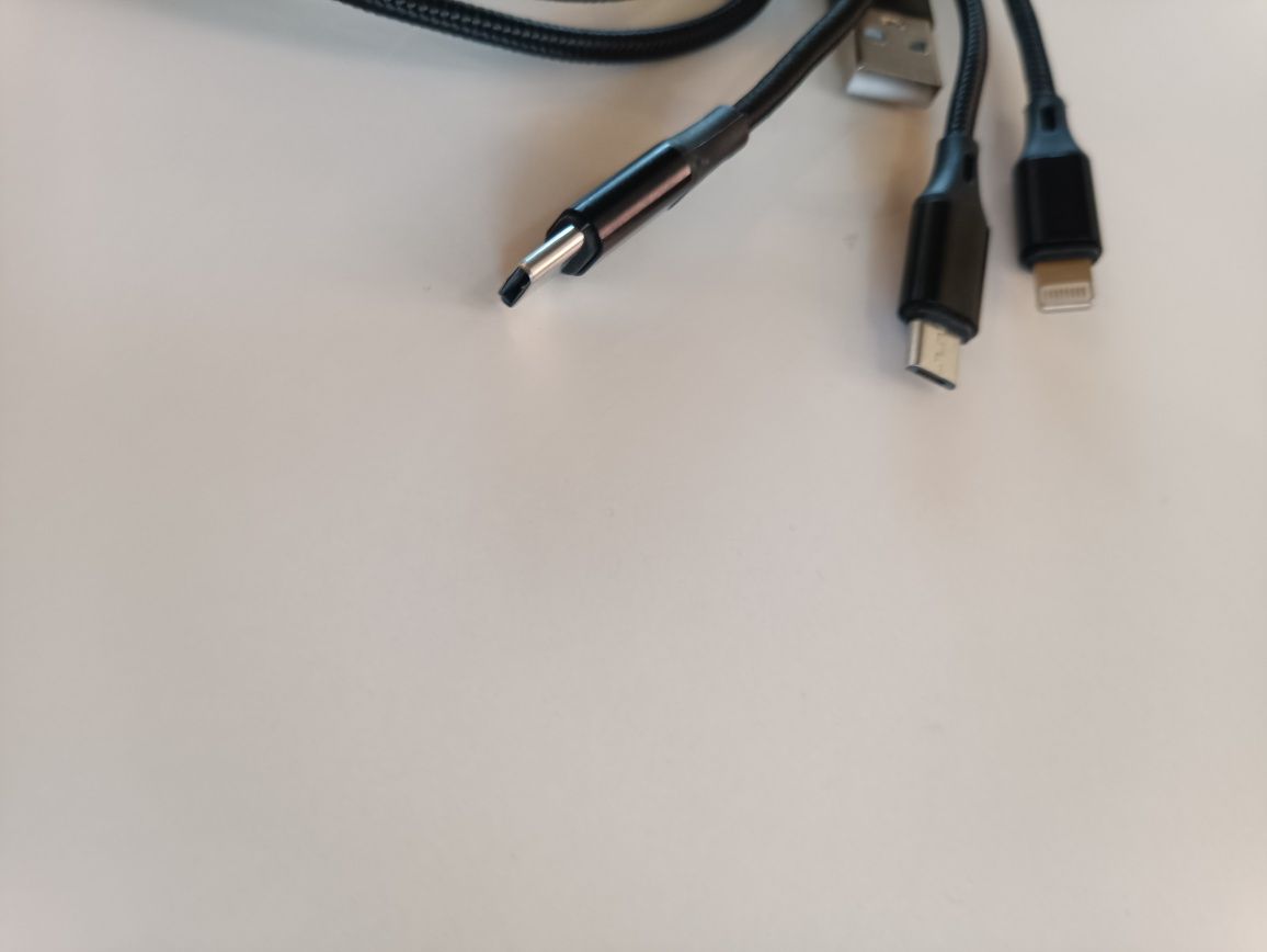 Nowy kabel USB 3 w 1 trzy końcówki iPhone