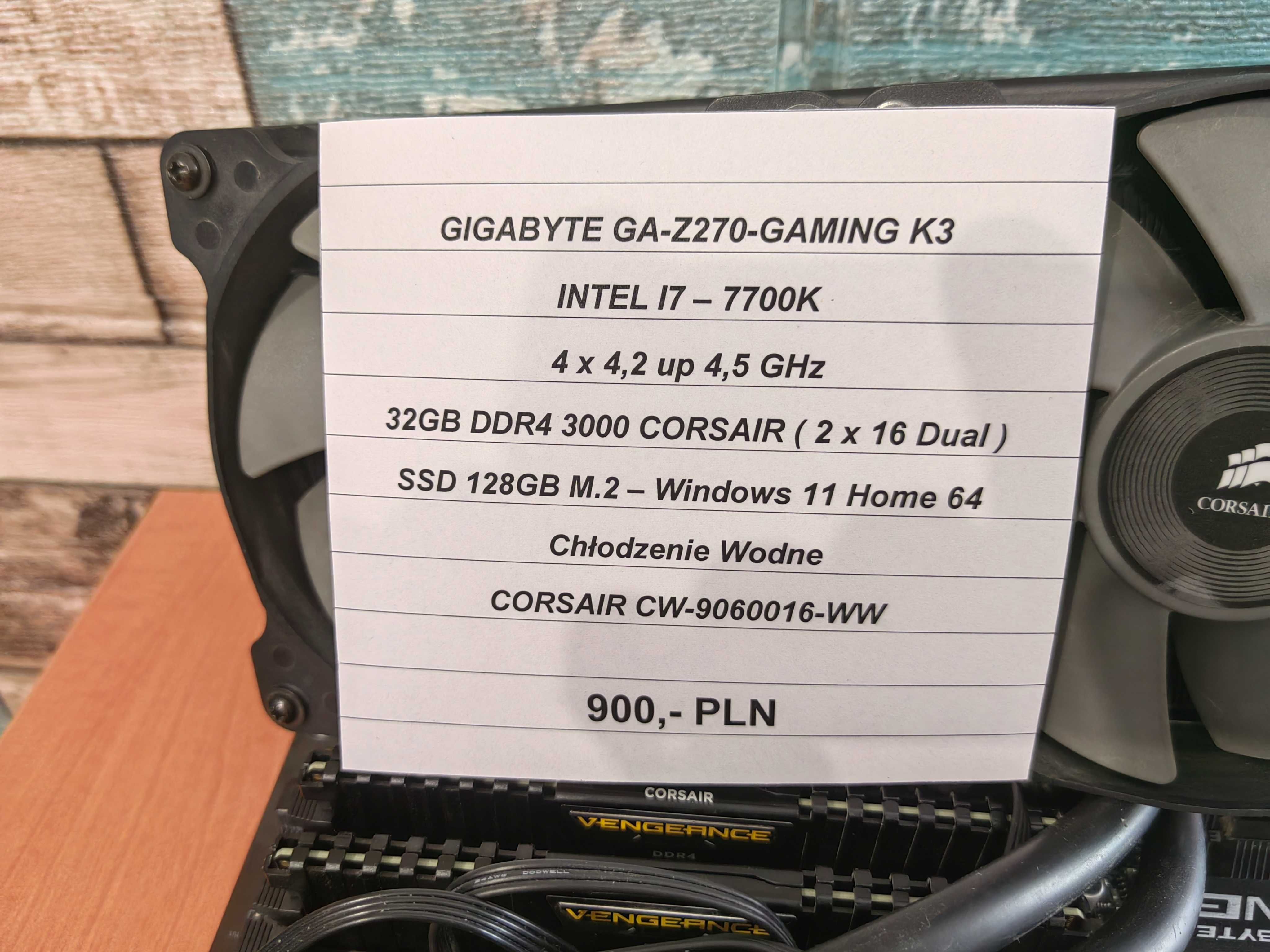 Komplet I7-7700K GA-Z270 32GB DDR4 128GB M. 2 Windows 11