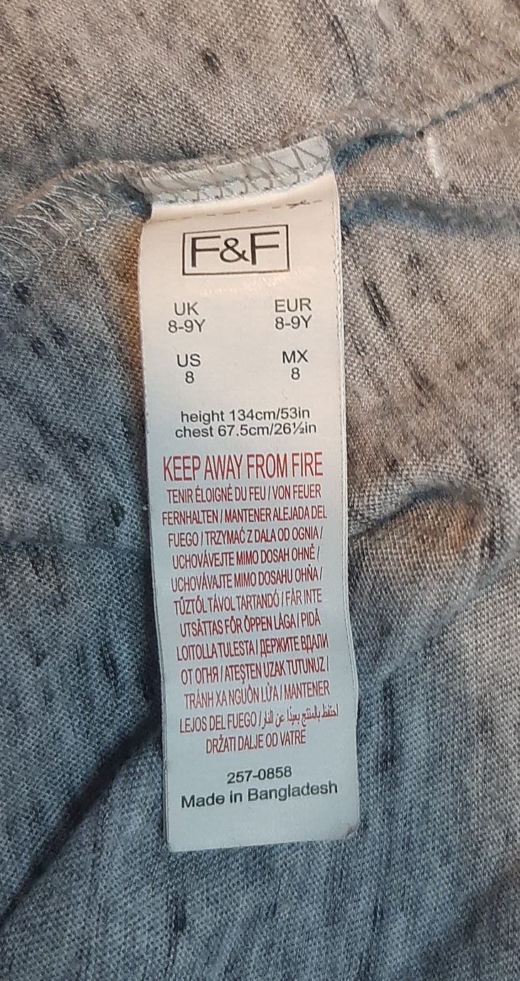 Szara bluzka tunika F&F rozmiar 134