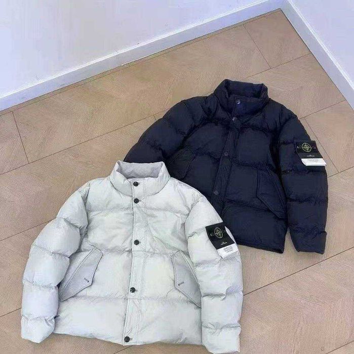 (БЕЗ ПЕРЕДОПЛАТИ)Stone Island куртка пуховик стон ісланд чорний білий