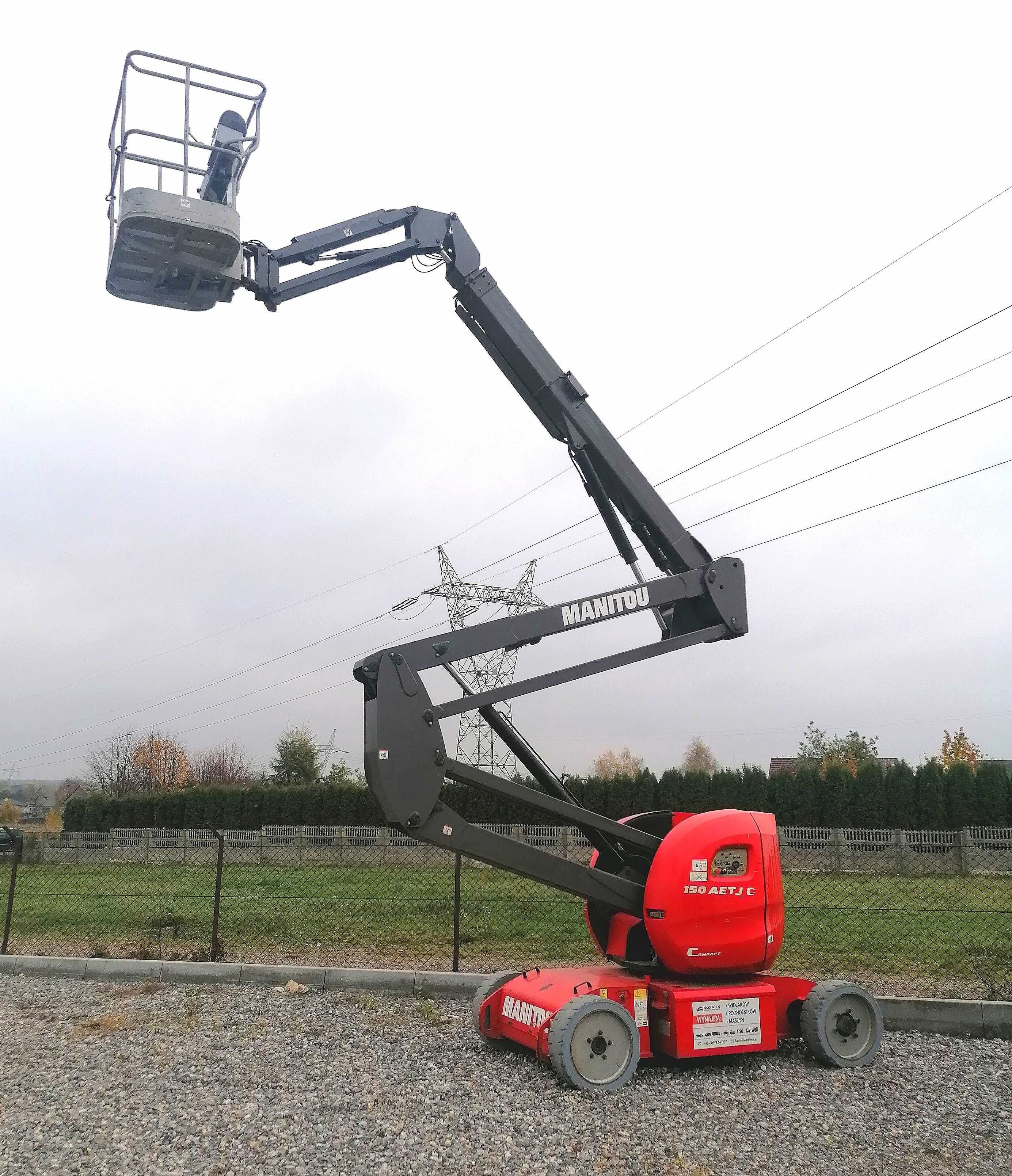 Wynajem wzwyżki zwyżka podnosnik koszowy terenowy MANITOU AETJC 15 M