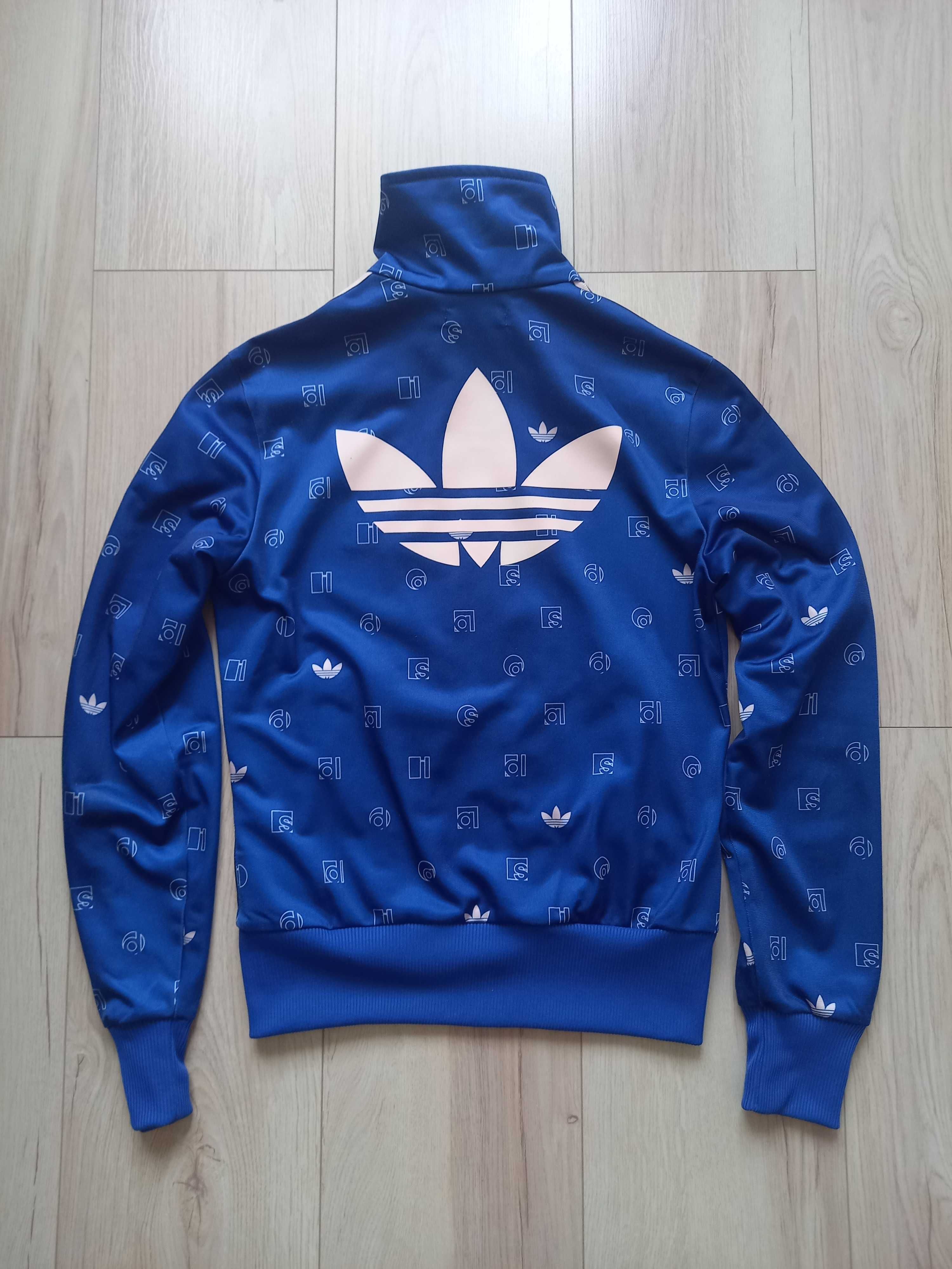 ADIDAS bluza zapinana stójka niebieska 34