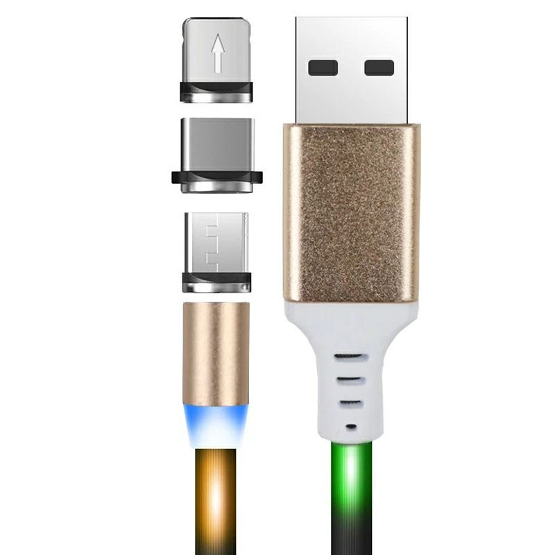 ‼️ Magnetyczny kabel świecący przewód LED Lightning 1m Apple