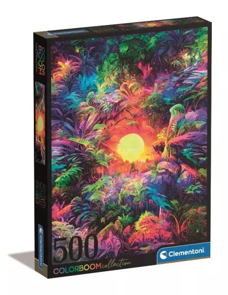 Puzzle 500 Color Boom Psychedelic Jungle Sunrise. Clementoni