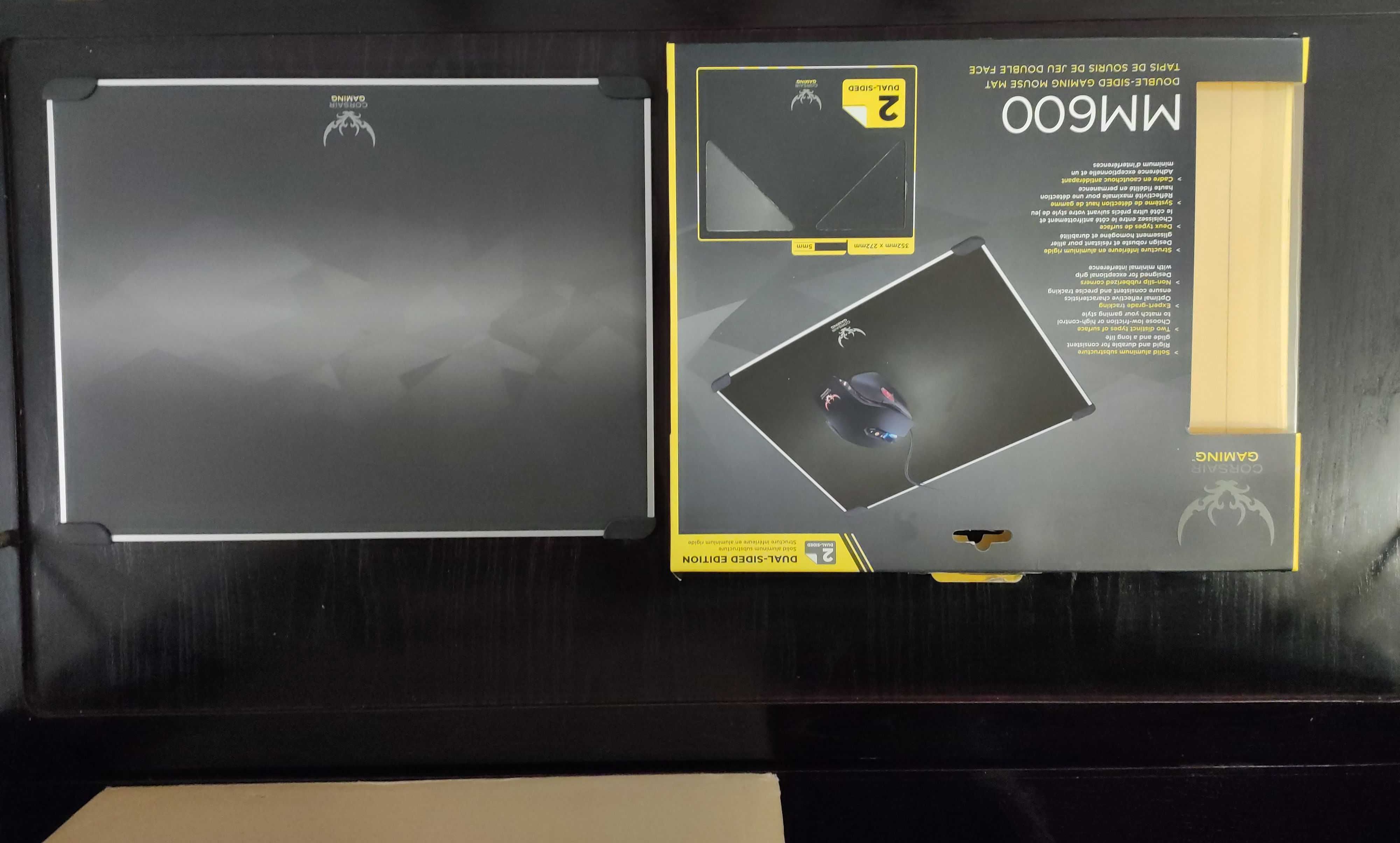 Tapete de rato mouse pad Corsair MM600 base aluminio