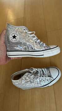 All Star 37 Hi Silver compensadas cunha converse sapatilhas Allstars