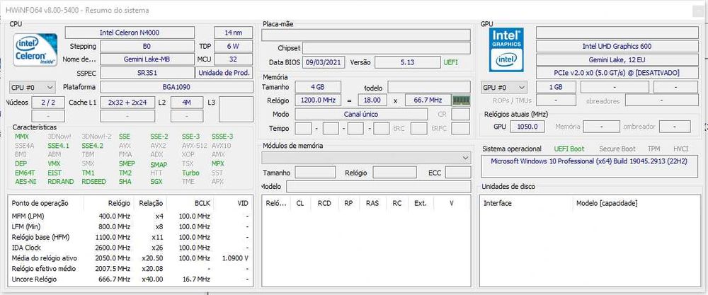 STICK PC Intel T6 P1 4GB RAM/64GB SSD + Teclado e Rato s/fios