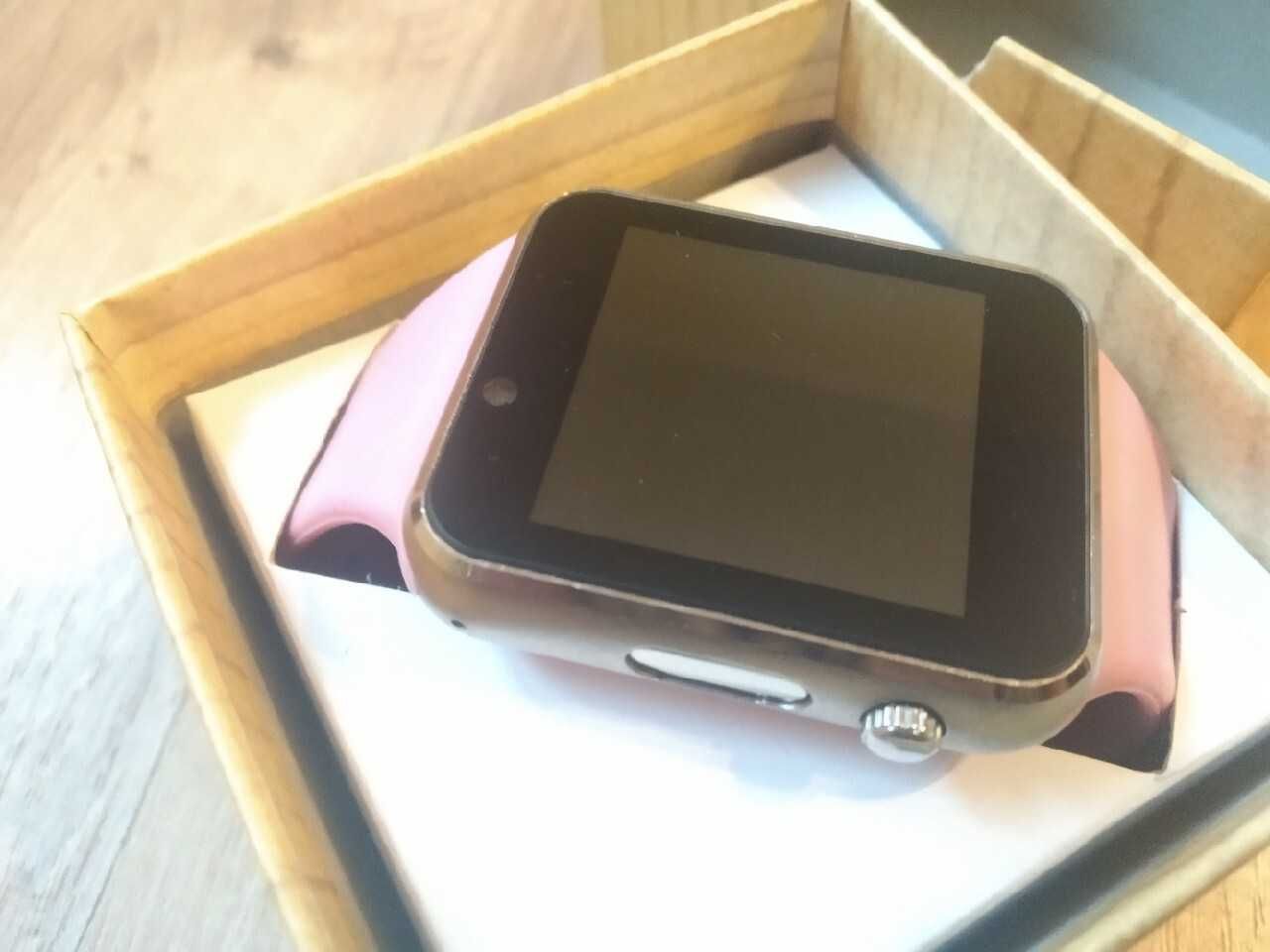 Różowy zegarek Smartwatch A1 kamera karta SIM Komplet