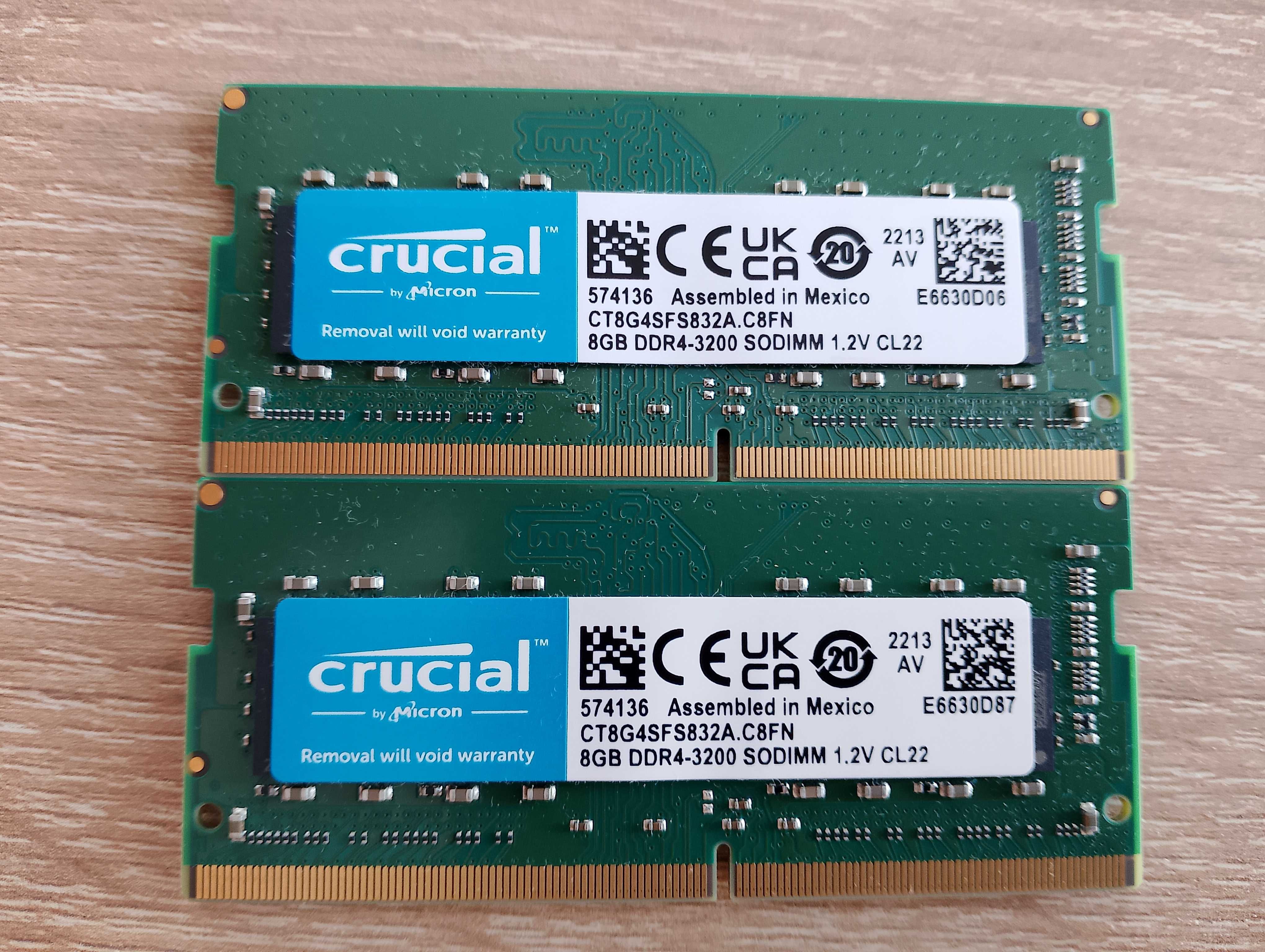 Pamięć ram sodim ddr4 2x8gb 3200mhz crucial laptop