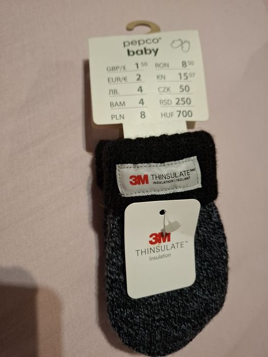 Rękawiczki nowe niemowlęce noworodek 3M thinsulate
