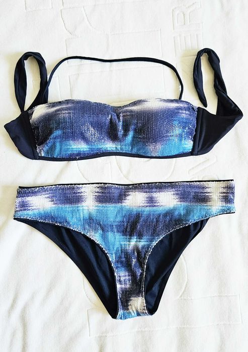 Strój kostium kąpielowy dwuczęściowy cekiny L 40