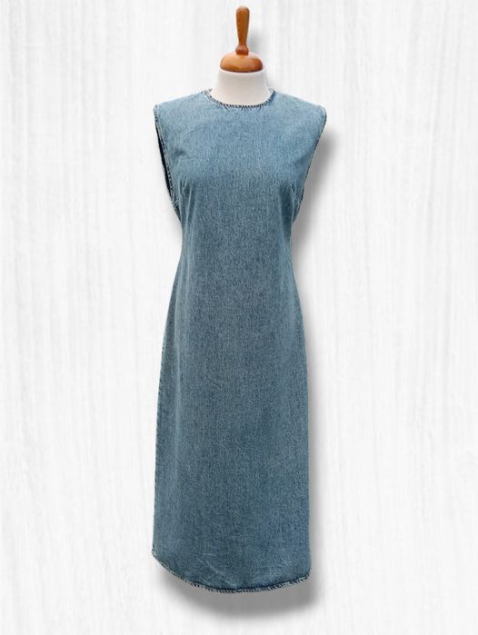 Vestido comprido de ganga, Zara, Tam. M