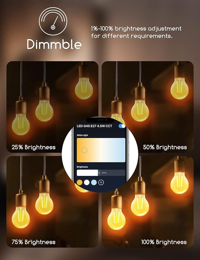 Aigostar Inteligentna Żarówka LED E14, WiFi, Alexa, 4,5W – 4 szt.