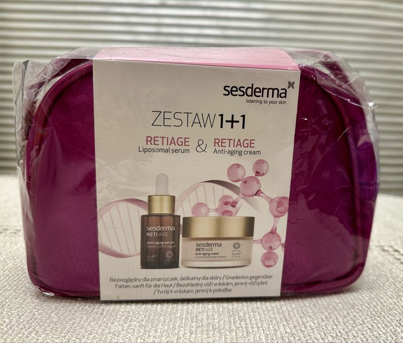 Krem i serum - Sesderma Retiage zestaw z kosmetyczką