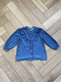 Jeansowa koszula, bluzka na guzik, katana, 98 - NOWA
