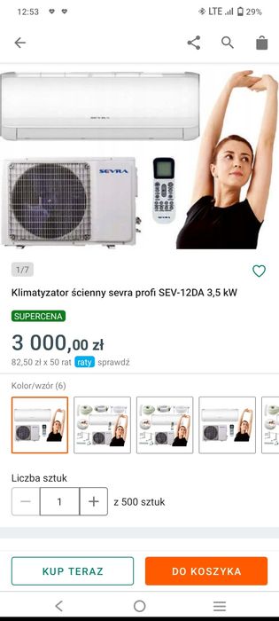 Klimatyzator Sevra/Rotenso Profi 3.5 kw.A+++