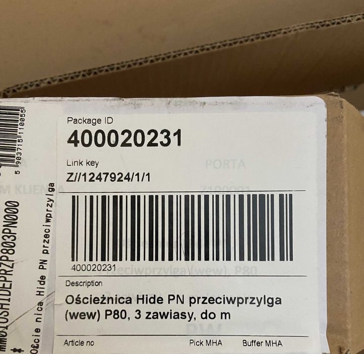 Drzwi 80 ukryte Porta HIDE 1.1 wraz z ościeżnicą, nowe