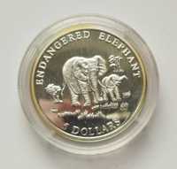 Srebrna moneta 5 dolarów 2000 r. Liberia