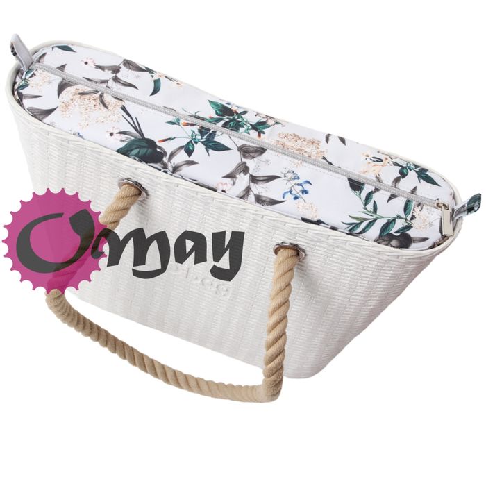 Szary organizer do OBAG URBAN MINI bzy konwalie 2 kieszenie wkład OMAY