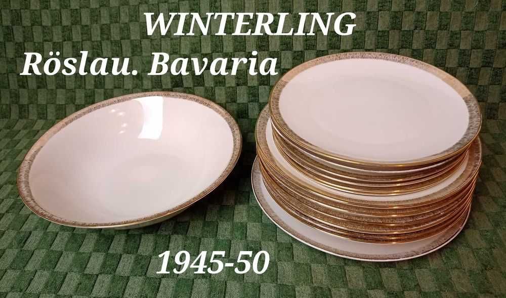 WINTERLING  Röslau Bawaria 1945.Serwis obiadowy Talerzy Ecru Porcelana