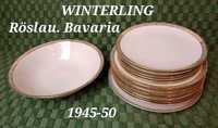WINTERLING  Röslau Bawaria 1945.Serwis obiadowy Talerzy Ecru Porcelana