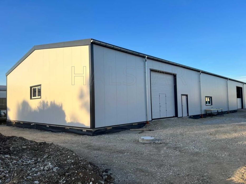 12x20x4m, Hala Stalowa Magazyn, Płyta Warstwowa PIR +Transport HALSTAR