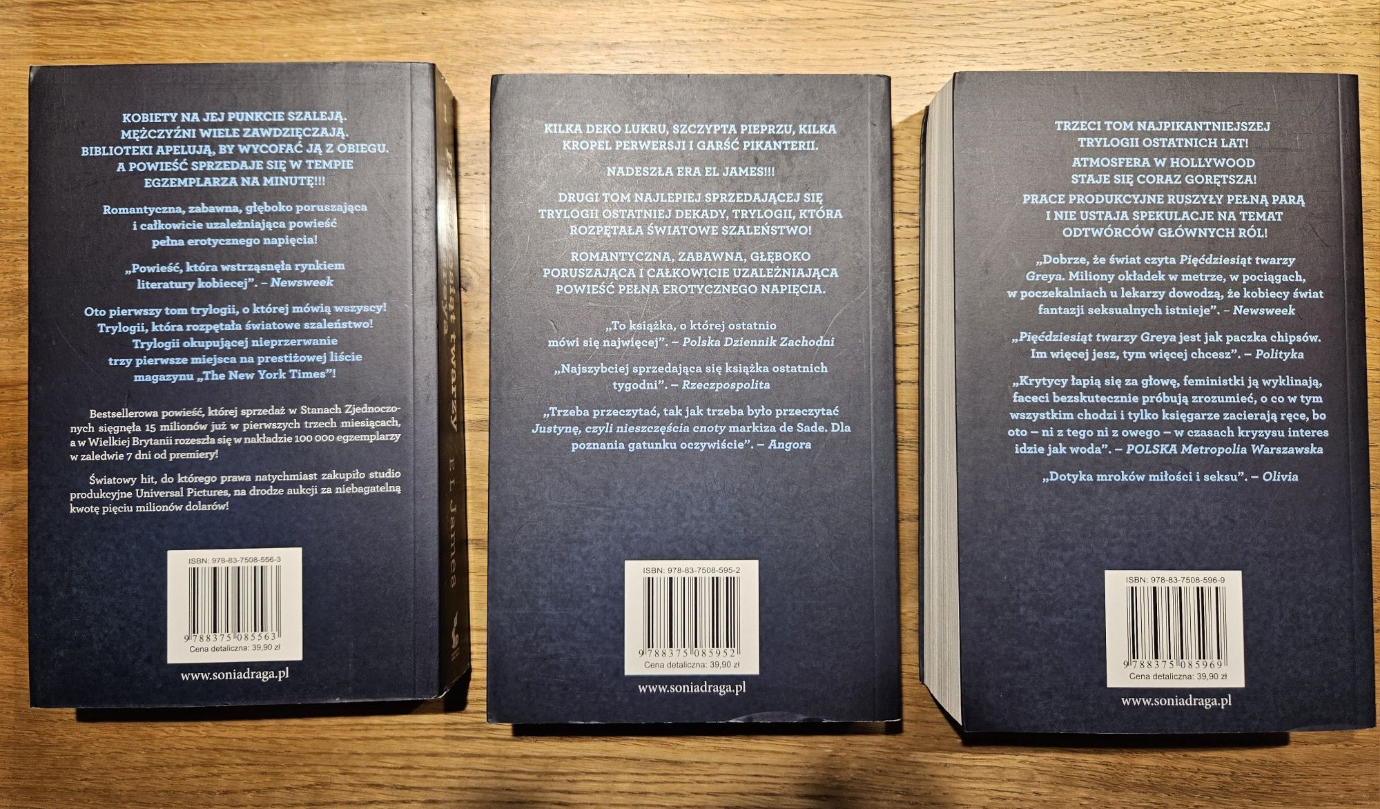 E. L. James Piędziesiąt twarzy Greya trylogia