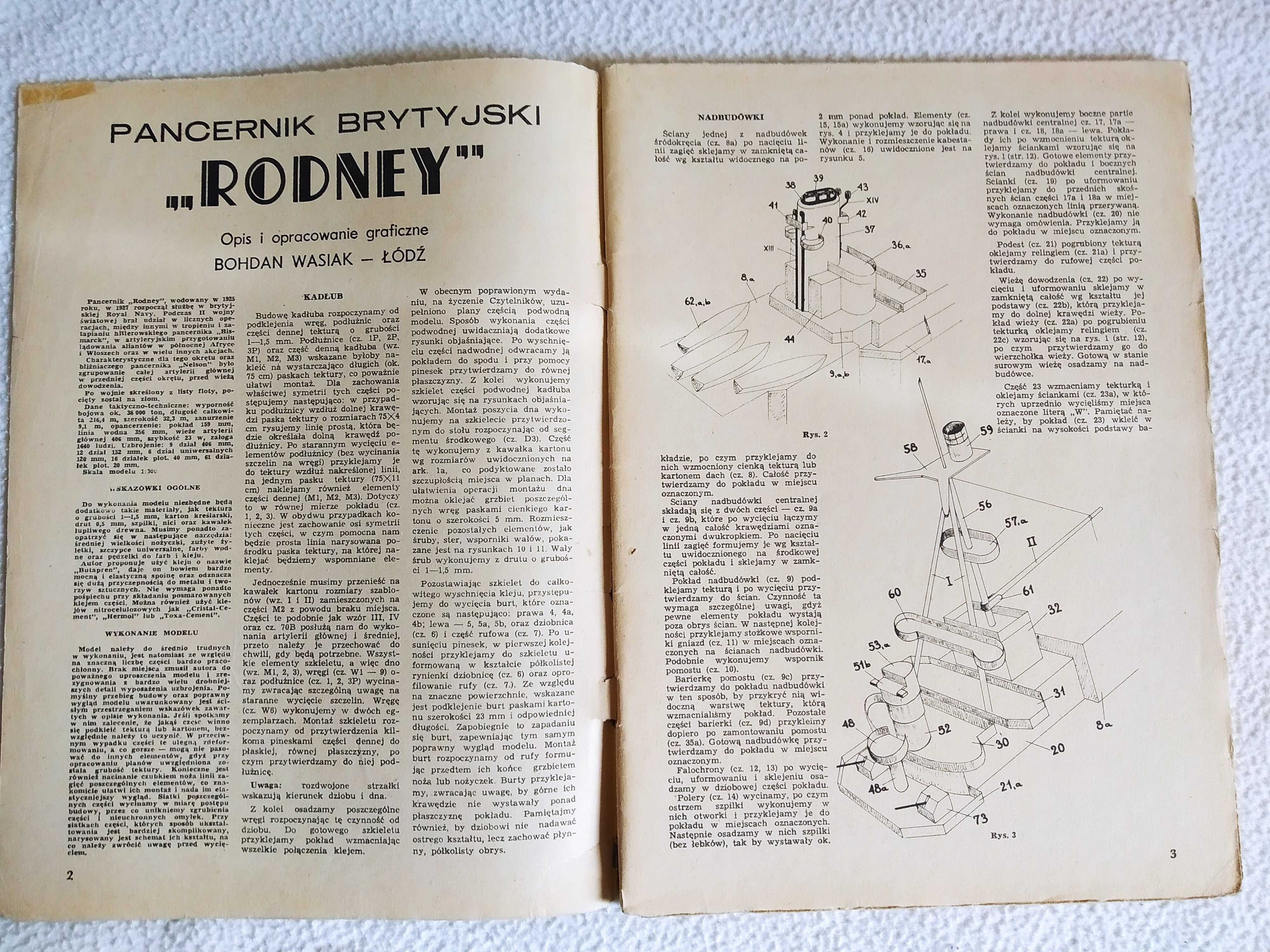 Mały Modelarz 1-2/1976 Pancernik Brytyjski "RODNEY"