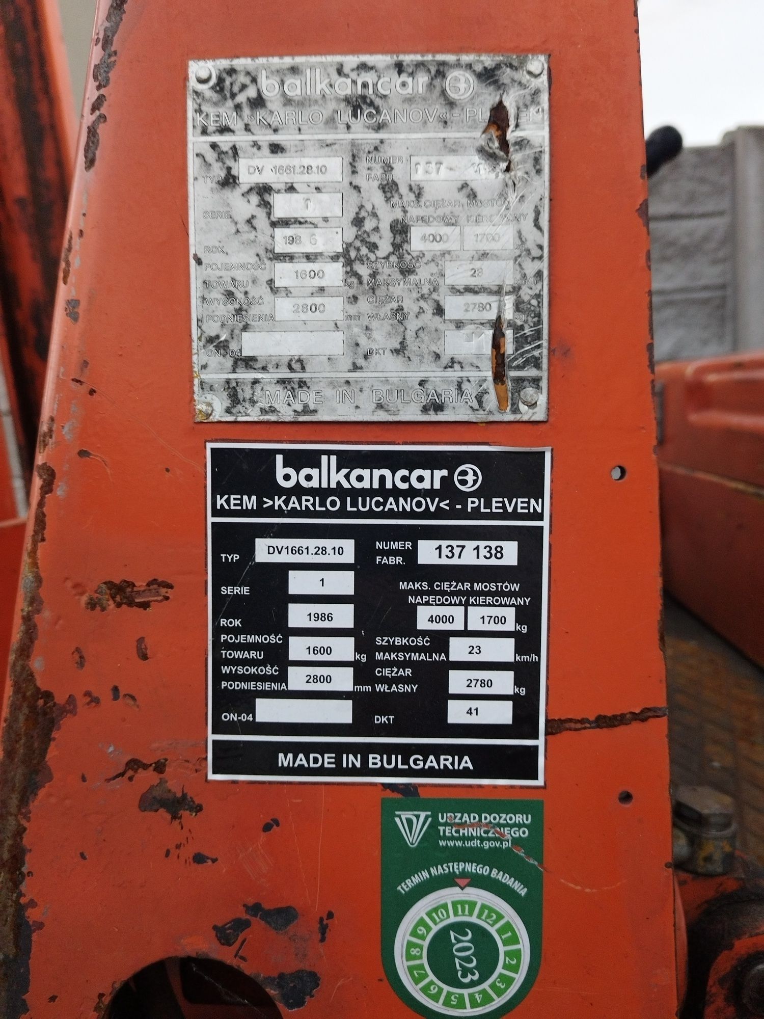 Wózek widlowy widlak Balkancar dv1661 bułgar. Perkins 3P. linde ursus