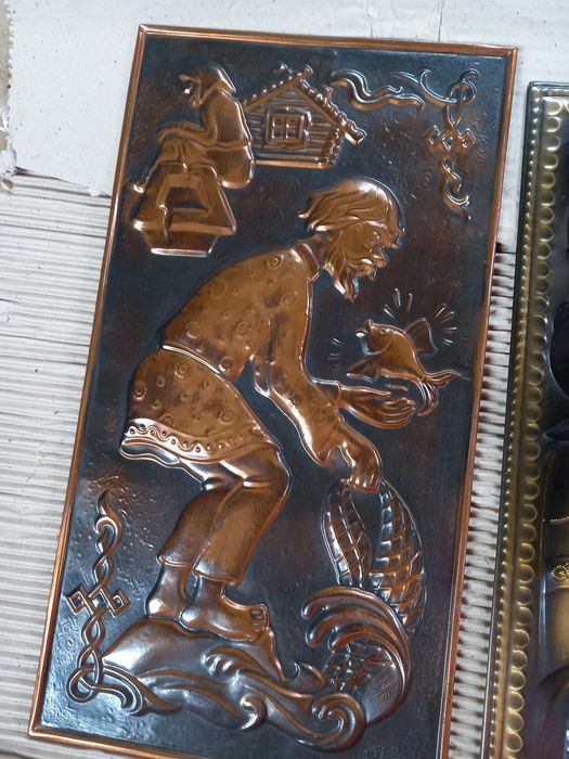 Медная чеканки картина ссср