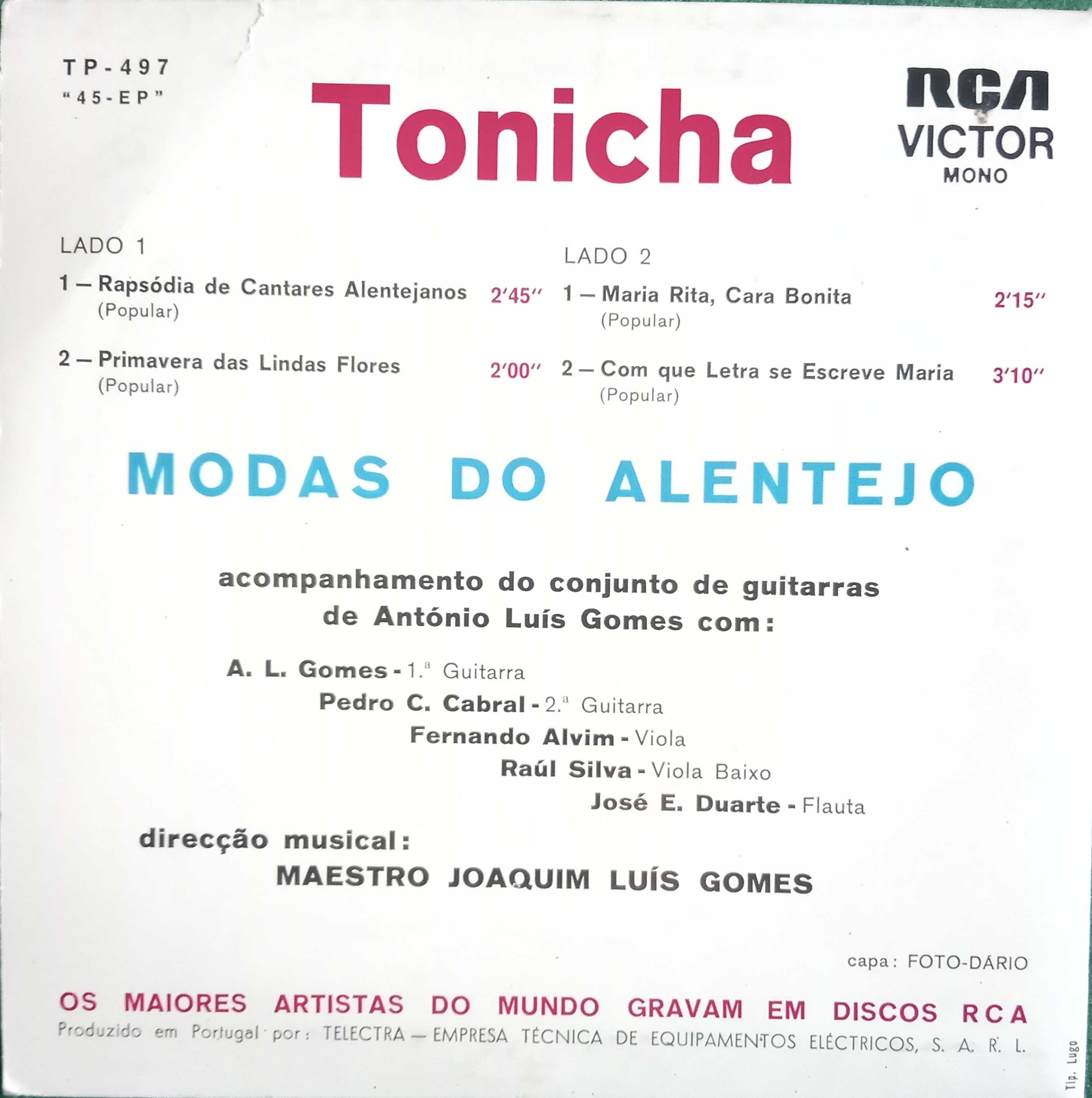 Tonicha	- - - - -	Modas do Alentejo	- - - - -	EP