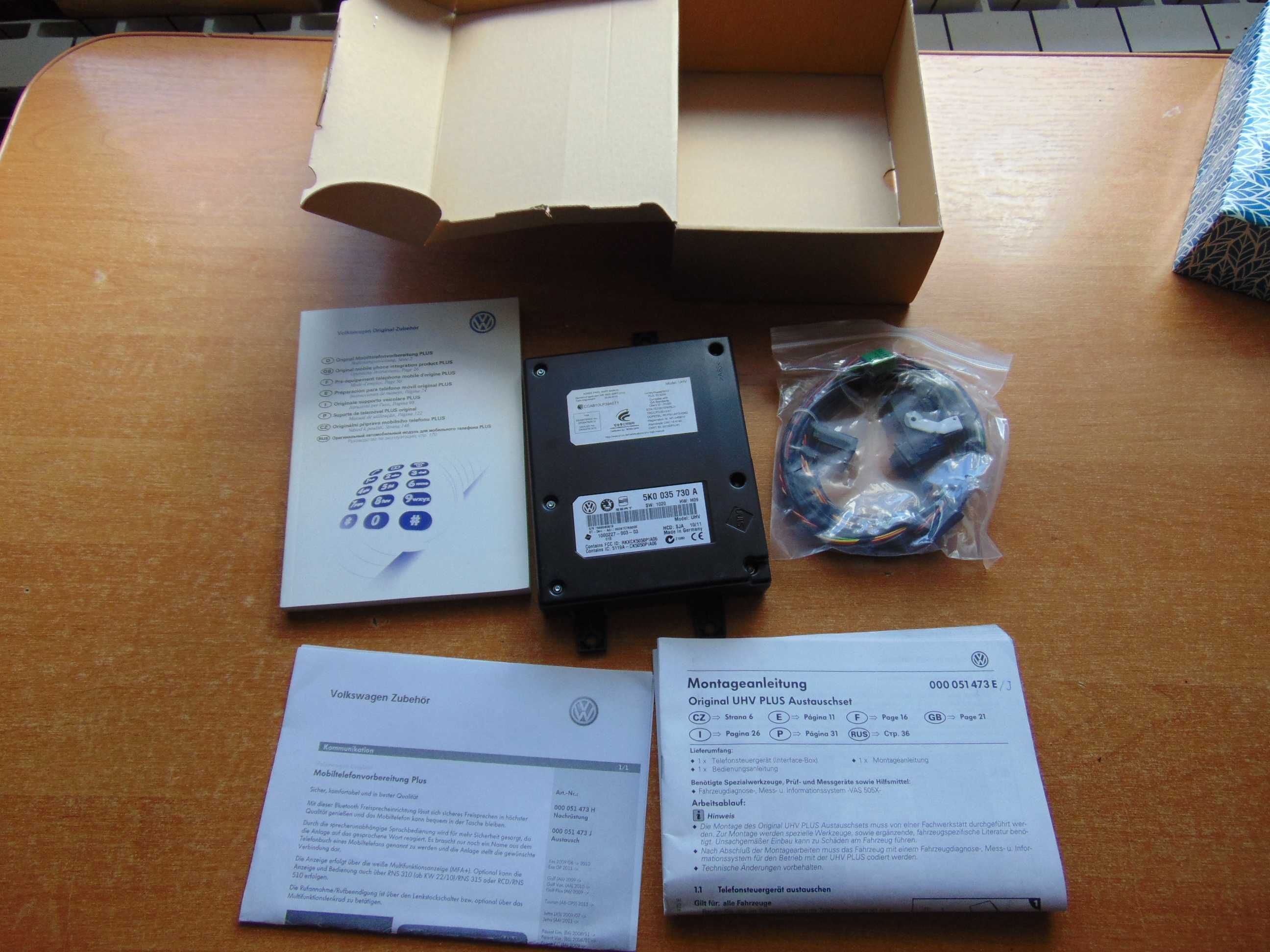 zestaw głośnomówiący bluetooth vw seat skoda 5k0_035_730_A nowy