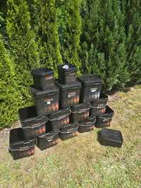 12x wiadro Massive Baits duże + pokrywki + 2 małe Wawa