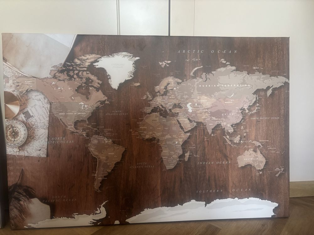 Obraz na płótnie mapa świata Europy  120x80