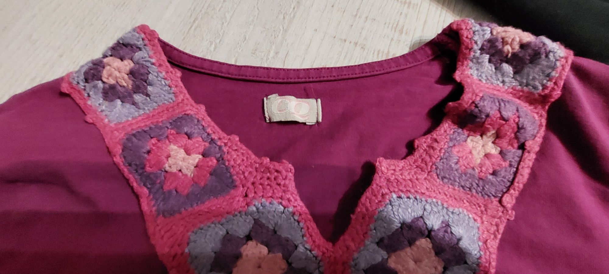 Zestaw bluzek fiolet z haftem czarna tygrys w rozmiarze 158 cm dziewcz