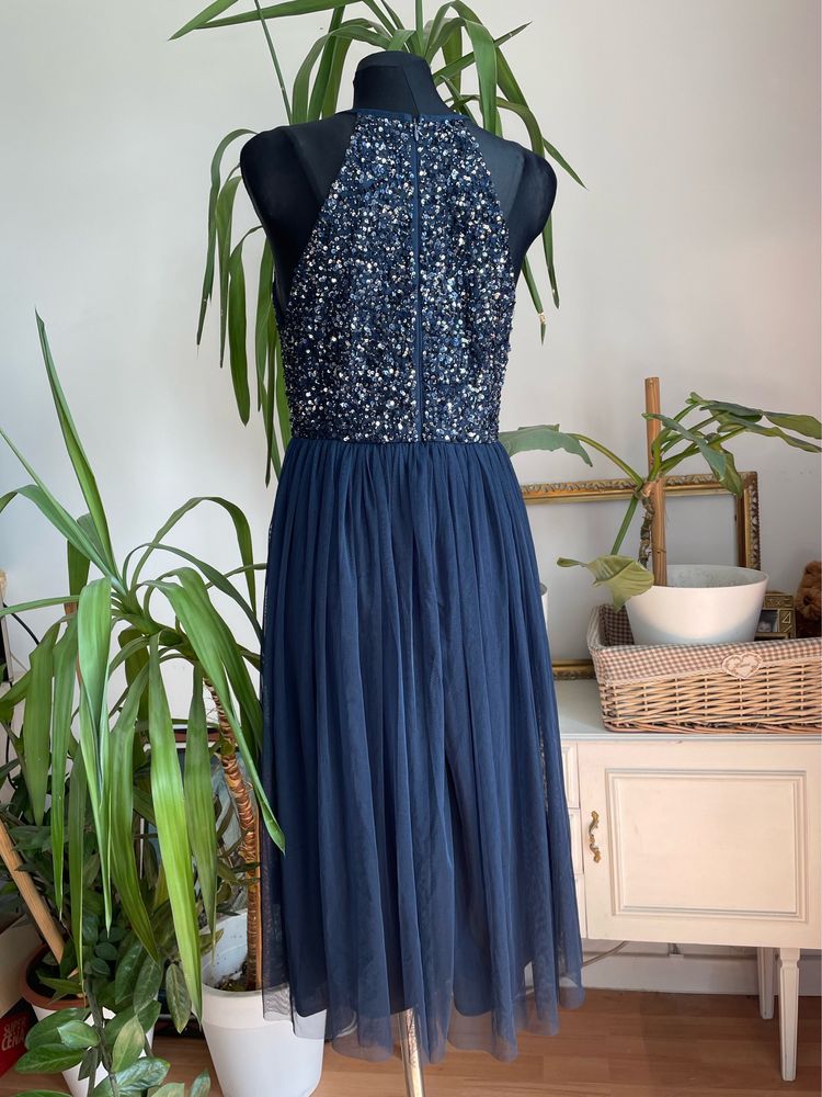 Maya deluxe sukienka tiulowa midi cekinowa 42 xl L 40 asos